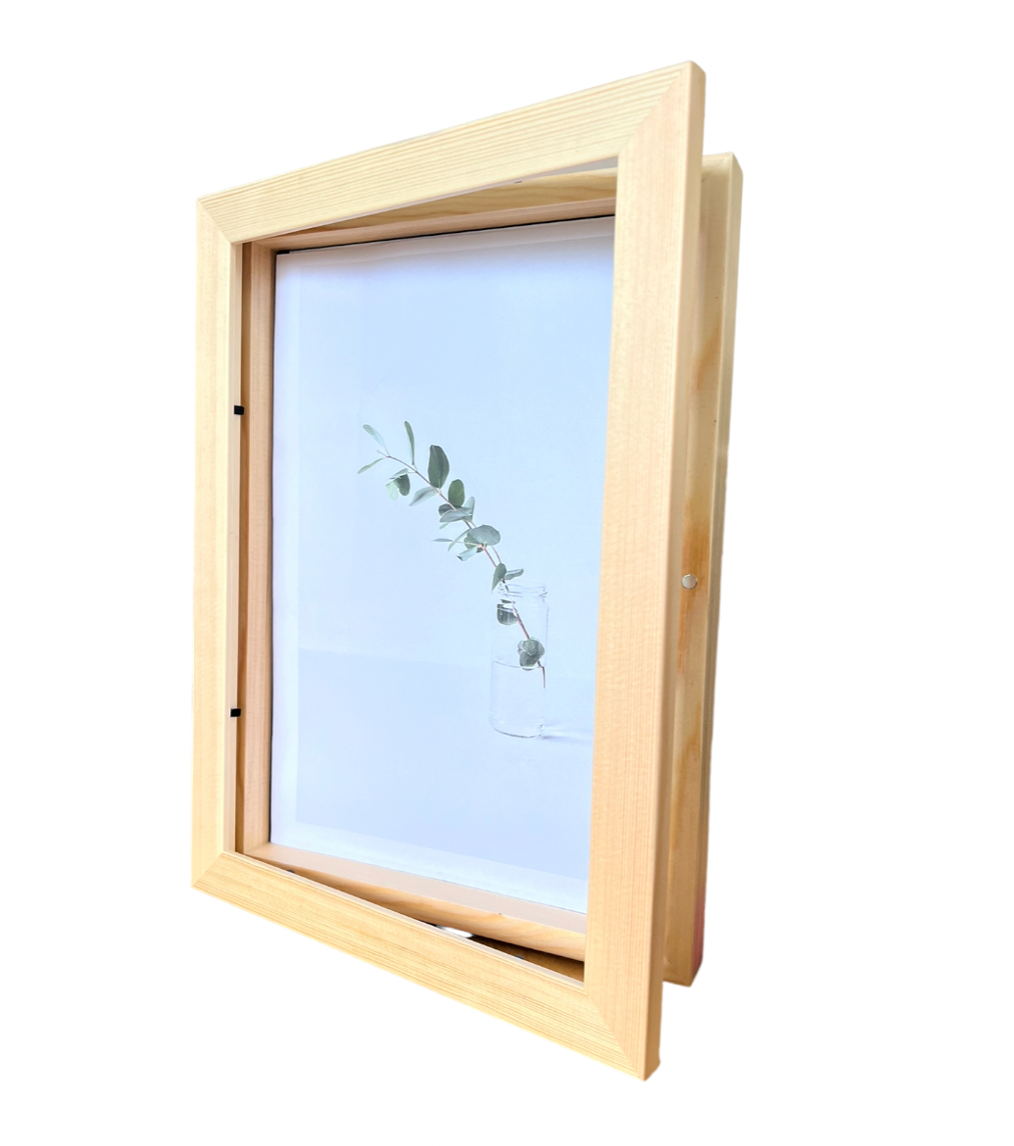 wooden magnetic frame with front opening
