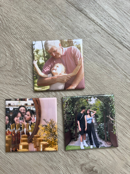 3 custom photo magnets