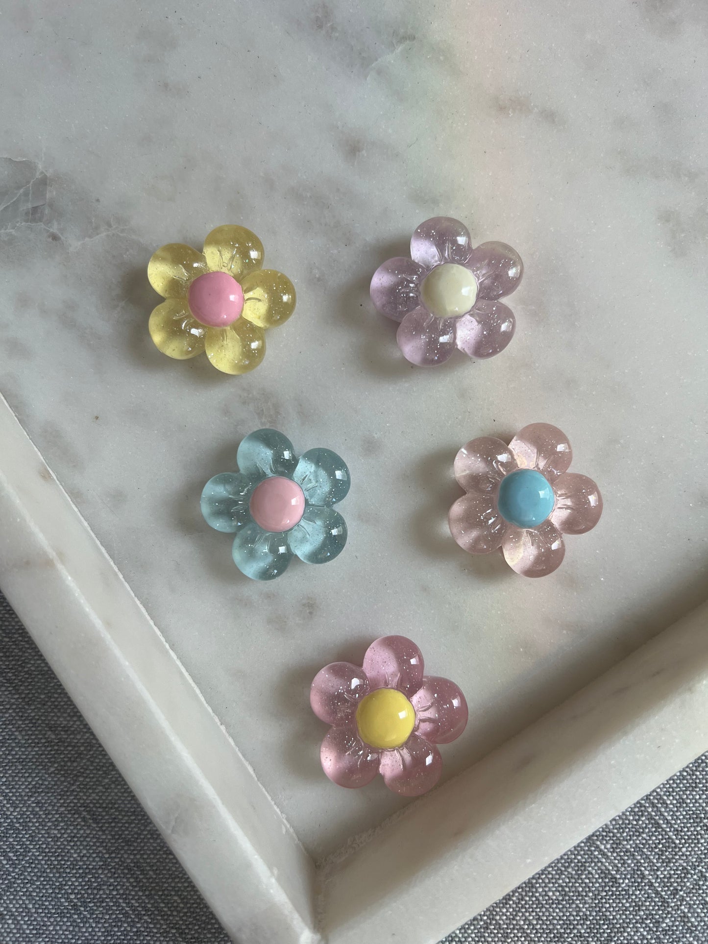 5 Pcs Resin Flower Magnets