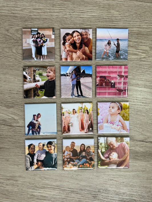 12 custom photo magnets