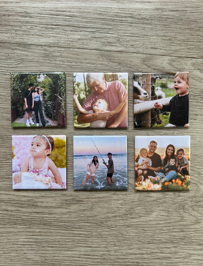 6 custom photo magnets