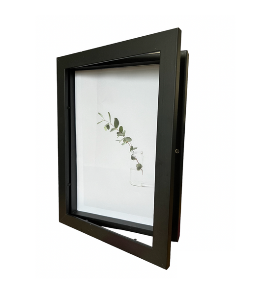 black front opening magnetic frame