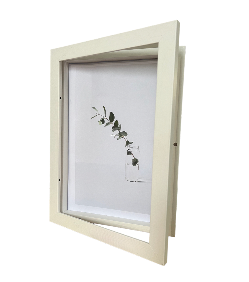 white front opening magnetic frame