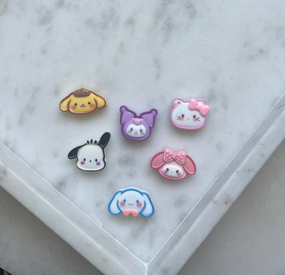 flat lay of sanrio magnets